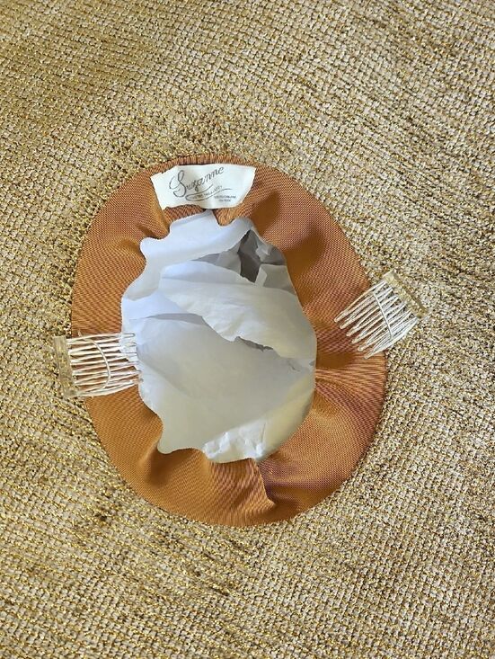 Suzanne Couture Millinery Wide-Brim Ostrich Feather Natural Accent Hat main image 4